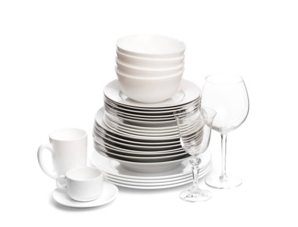 istock Set of white dishes . table wear - Image 1136521746