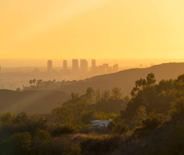 istock Los Angeles Down Town in sunset light 1136521831