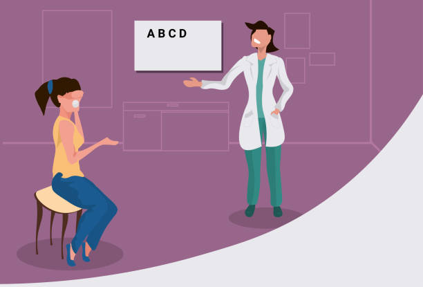 istock female ophthalmologist checking woman patient eyesight doctor in uniform pointing letters at eye chart healthcare concept oculists office interior horizontal full length 1136522018