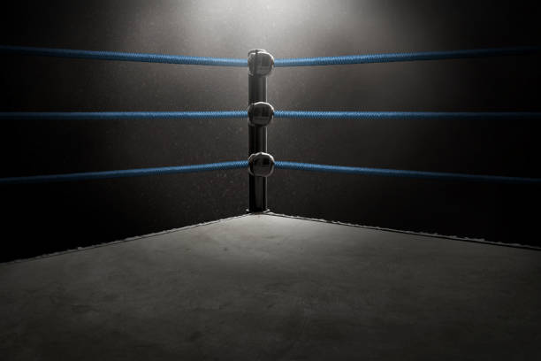 anel de boxe profissional - wrestling - fotografias e filmes do acervo