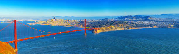 istock Panorama on San Francisco and the Gold Gate Bridge. 1136524290