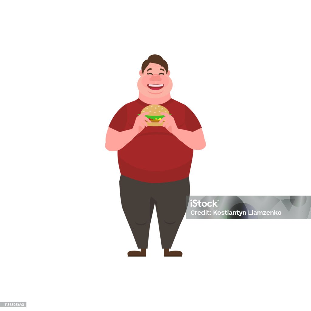 Fat Man Eating A Big Tasty Hamburger Funny Cartoon Character Obese Character Stock Illustration - Download Image Now - iStock Fat Man Eating A Big Tasty Hamburger Funny Cartoon Character Obese Character Stock Illustration - Download Image Now - iStock