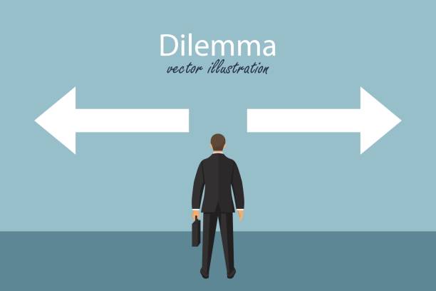 istock Dilemma concept. Direction choosing. Choice way concept. Business decision. Vector illustration in flat design. 1136526117