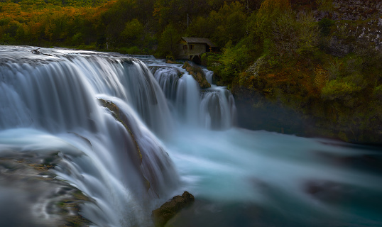 Panoramic view of Strbacki Buk waterfall, Bosnia-Herzegovina