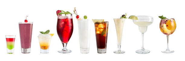 istock Set with different cocktails on a white background. Isolated. 1136526988