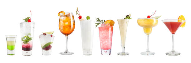 istock Set with cocktails on a white background. Isolated. 1136527005