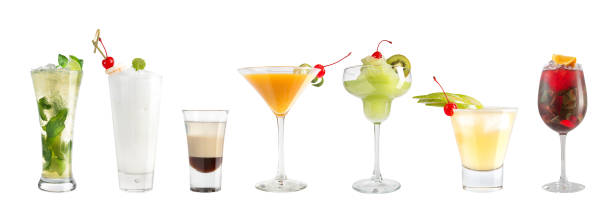 istock Different cocktails on a white background. Isolated. 1136527058