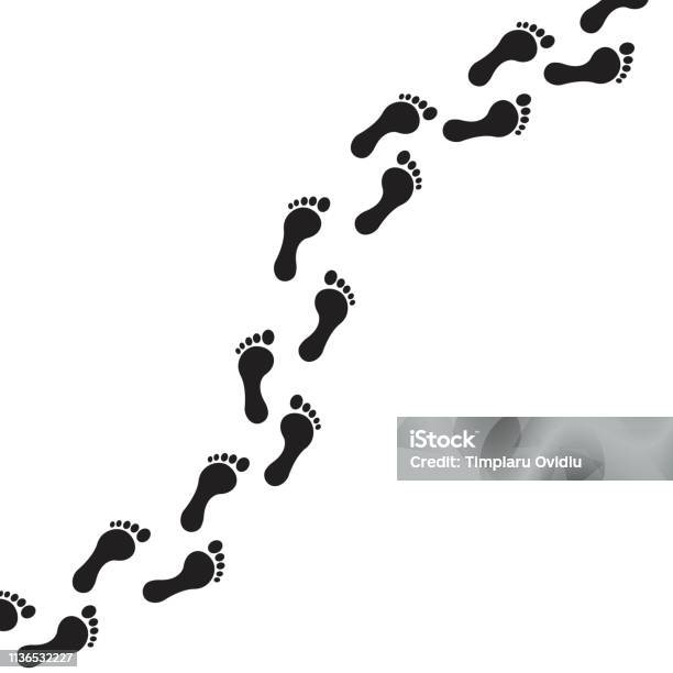 Foothpath Vector Footprint Path Vector Illustration Isolated On White Background Stock ...