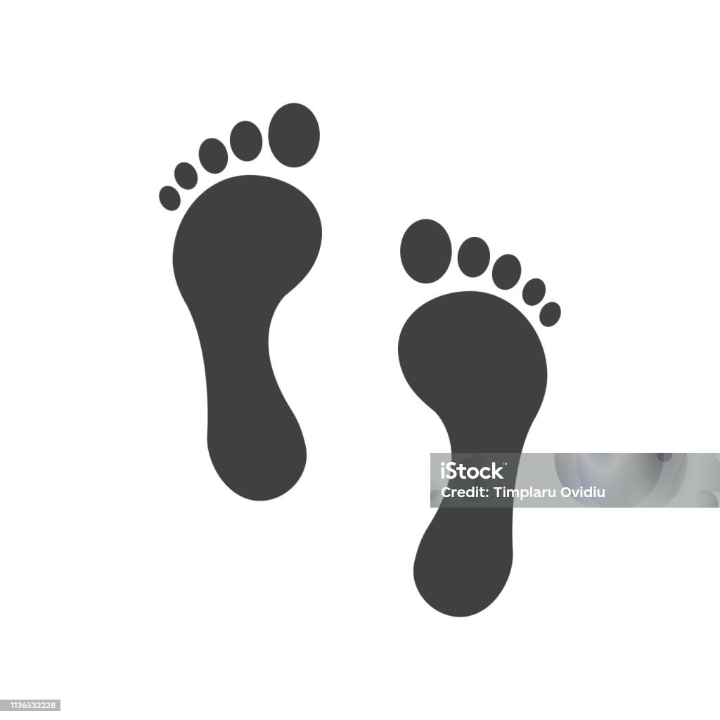 Foothpath Vector Footprint Path Vector Illustration Isolated On White Background Stock ...