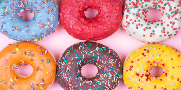 istock Set of donuts of various colors 1136532528