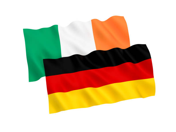 istock Flags of Germany and Ireland on a white background 1136535363