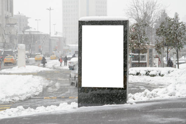 istock Billboard on street in winter 1136537275