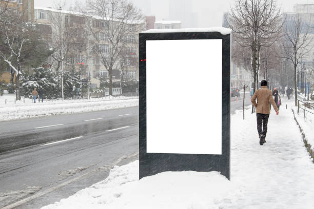 istock Billboard on street in winter 1136537277