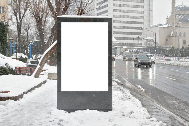 istock Billboard on street in winter 1136537280