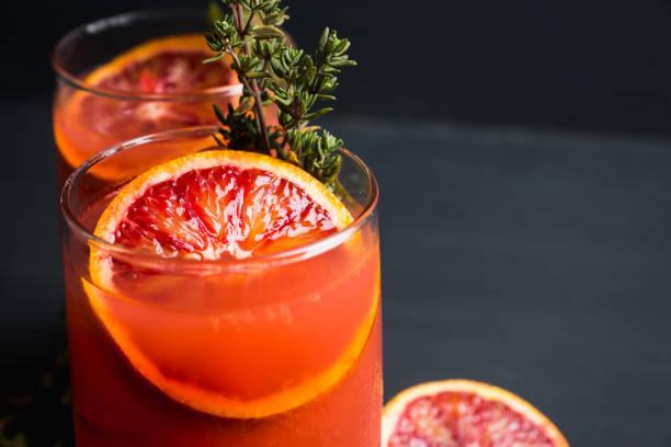 istock Bloody oranges beverage with thyme 1136542460
