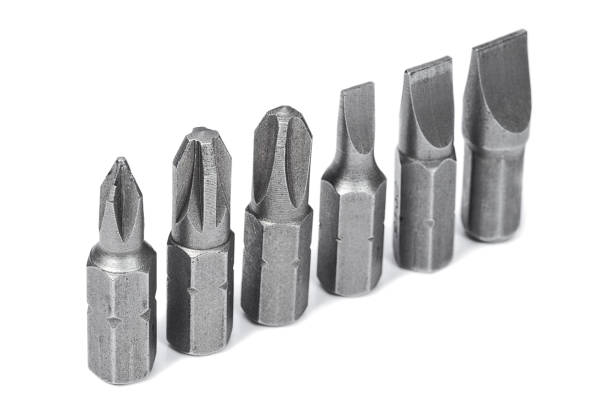 istock Set of different nozzles for screwdriver head on the white background 1136542625