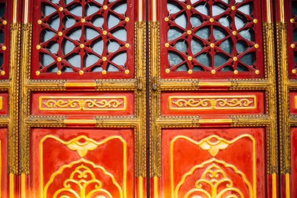 Photo of Chinese traditional door detail background