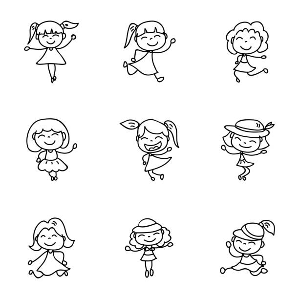 260+ Jumping Stick Figure Drawing Stock Illustrations, Royalty-Free ...