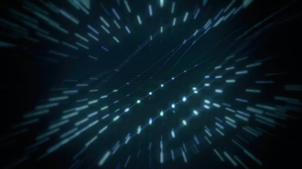 istock Twinkling flashing lines in dark space. Abstract background. 1136549761