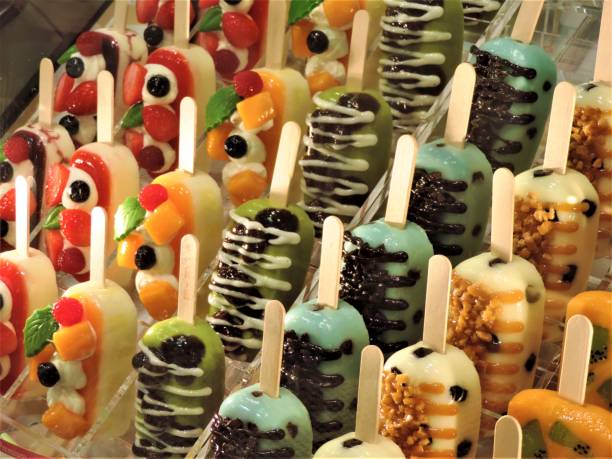 Ice cream. multicolored  and very delicious.