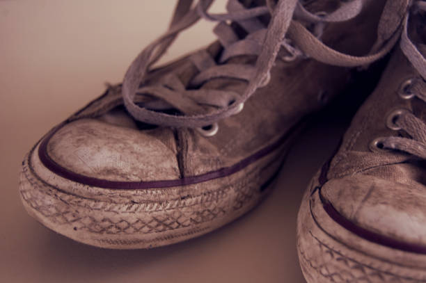 istock Shoes well warned up close 1136553505