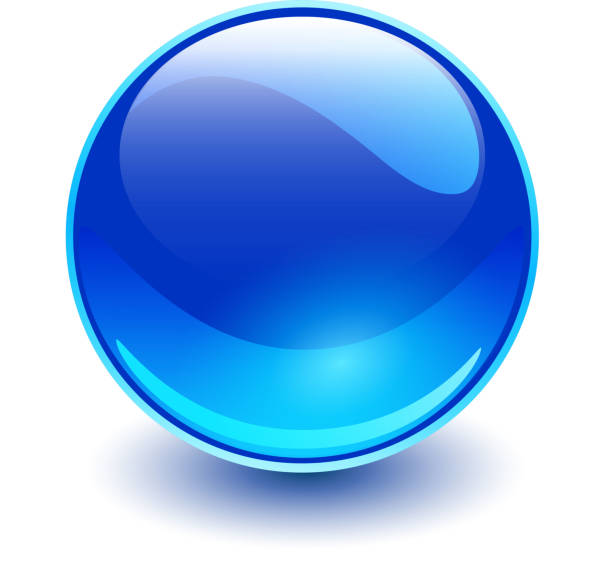 ilustrações de stock, clip art, desenhos animados e ícones de glass sphere blue - blue ball