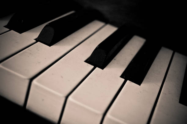 istock Well used piano keys 1136553943