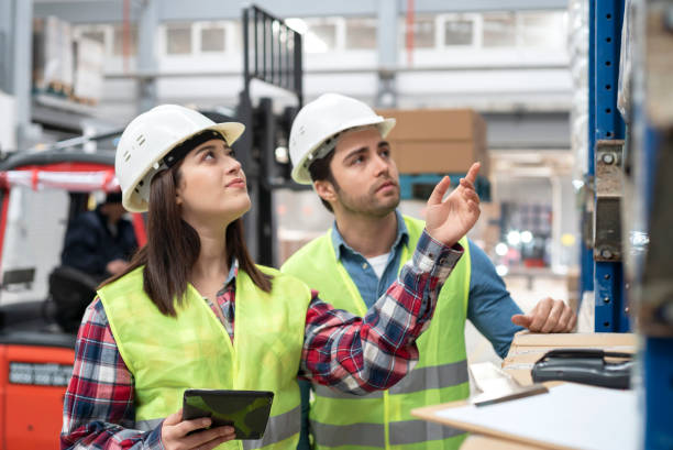 istock Young colleagues in the warehouse 1136555443
