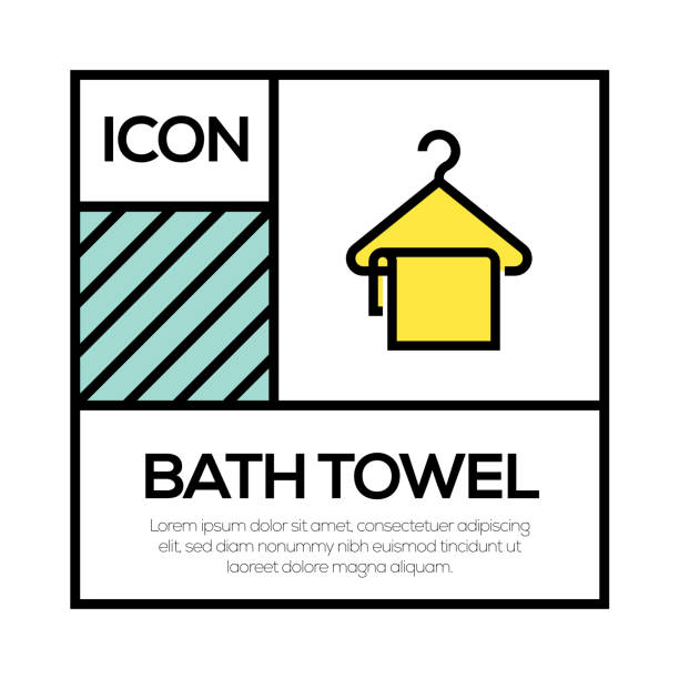 ilustrações, clipart, desenhos animados e ícones de conceito do ícone da toalha de banho - napkin paper folded textured