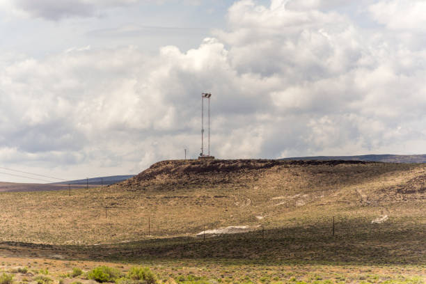 istock Transmitter base station  by highway of nevada utah USA America 1136556038
