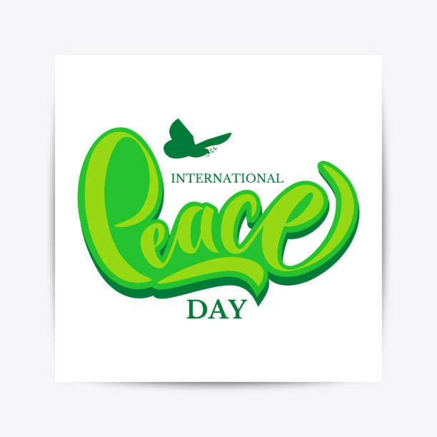 istock Hand drawn International Day of Peace typography lettering poster. 1136557903