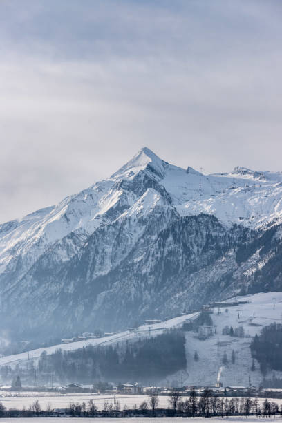 Snowy Kitzsteinhorn in winter, ski lift, Austria