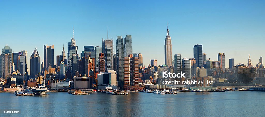 Panorama of the New York City skyline in Manhattan New York City panorama with Manhattan Skyline over Hudson River. New York City Stock Photo