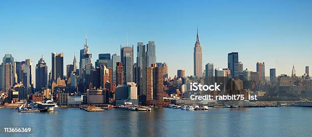 Panorama Of The New York City Skyline In Manhattan Stock Photo - Download Image Now - New York City, Urban Skyline, Empire State Building
