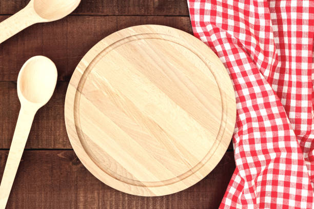 istock Cutting board or chopping board on wooden table. 1136566109