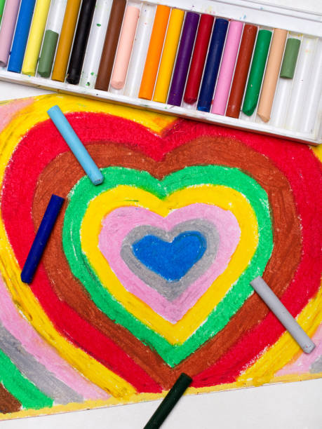 istock Colorful drawing: Valentines day card with beautiful hearts 1136567979