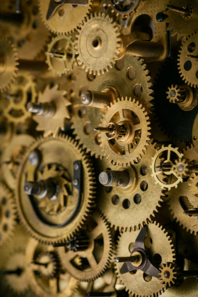 istock Mechanism with retro old gears and cogs 1136568658