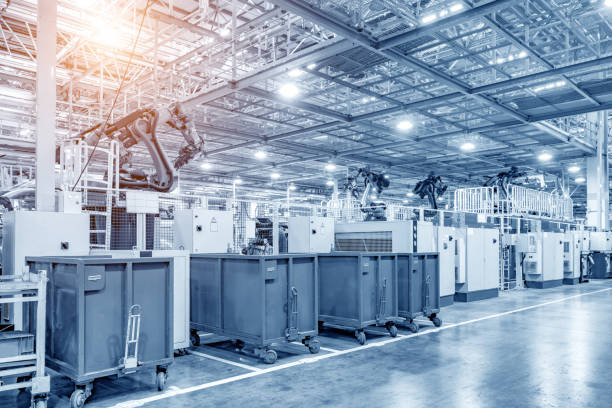 istock Car production line of the robot 1136570945