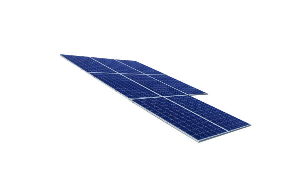istock Solar panels isolated on white background. Solar energy concept images. 1136573297