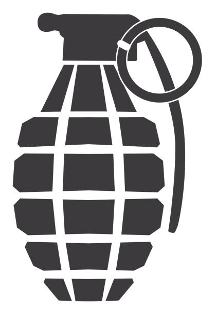 illustrations, cliparts, dessins animés et icônes de icône de grenade - grenade à main