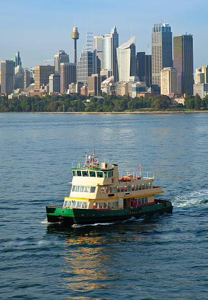 Manly Ferry on Sydney Harbour on a beautiful sunny day.