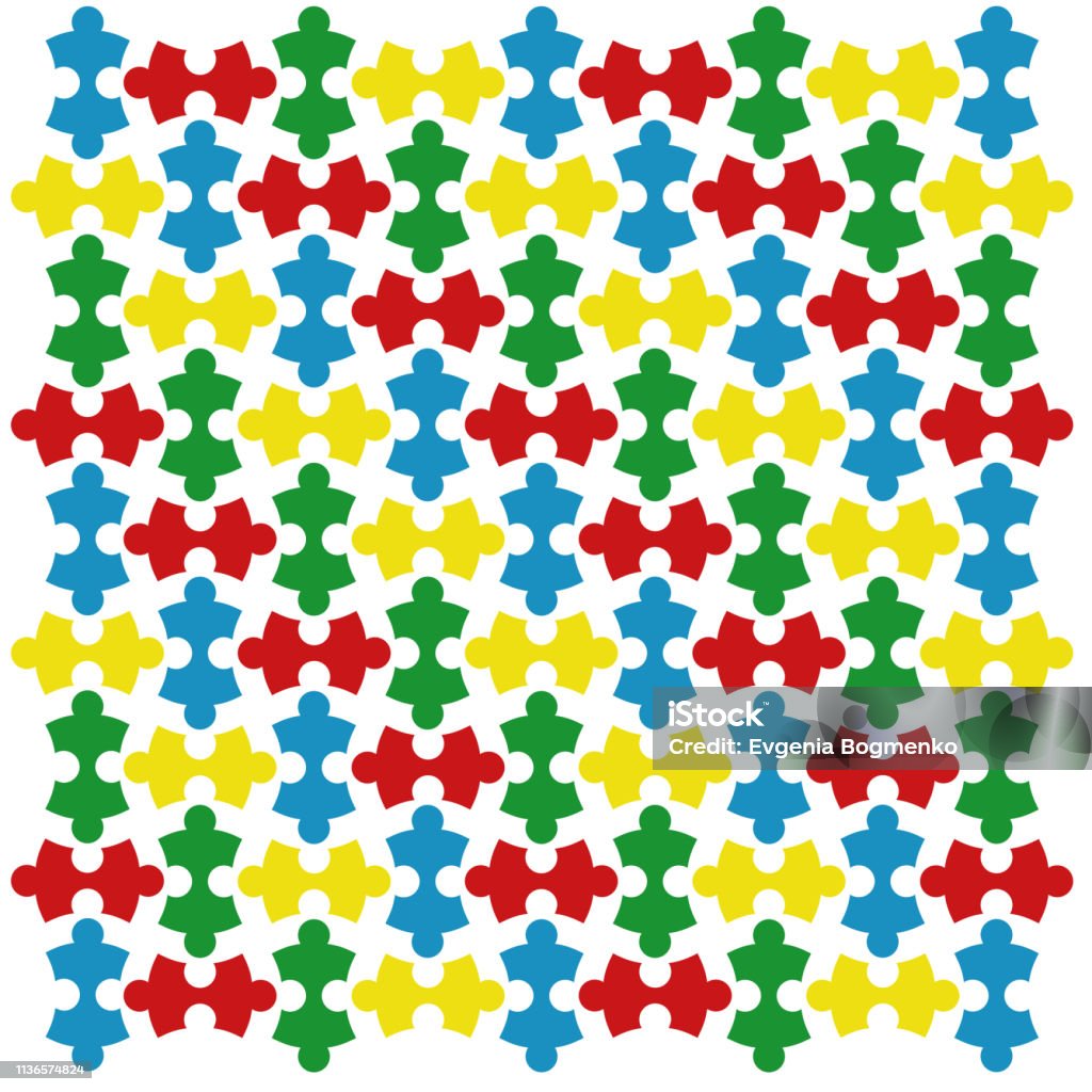 Autism Awareness Puzzle Pieces Image Stock Illustration - Download