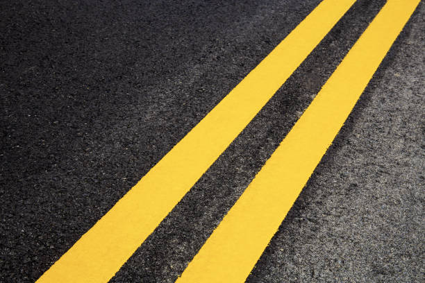istock Traffic line of yellow with background. 1136574904