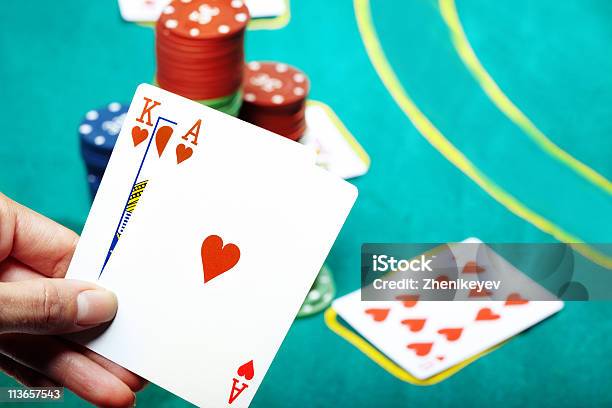 Poker Nel Casino - Fotografie stock e altre immagini di Asso - Asso, Assuefazione, Carte da gioco