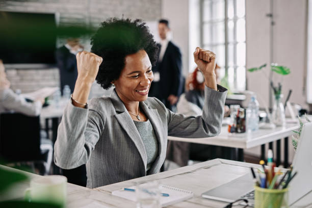 istock Business success is certain with her! 1136578207