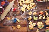 Decorating Easter Cookies with Colorful Icing