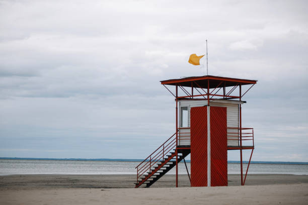 istock Lifeguard tower at early morning 1136585740