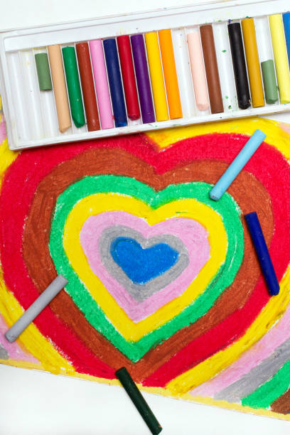 istock Colorful drawing: Valentines day card with beautiful hearts 1136592294