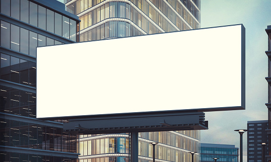 advertising billboard on city 3d rendering mockup