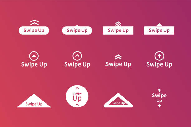 Swipe up icon set on gradient style isolated on background for stories design, scroll pictogram. Stories swipe button.Swipe up set stories vector. Swipe up icon set on gradient style isolated on background for stories design, scroll pictogram. Stories swipe button.Swipe up set stories vector. smart card stock illustrations
